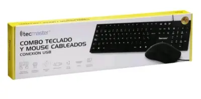 Combo teclado y mouse cableados Tecmaster USB - miniatura 1