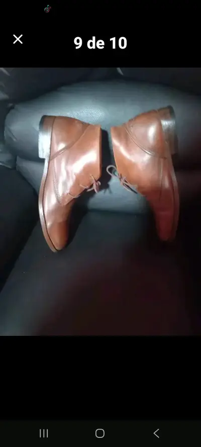 Botines de cuero marrón para hombre en buen estado - miniatura 6