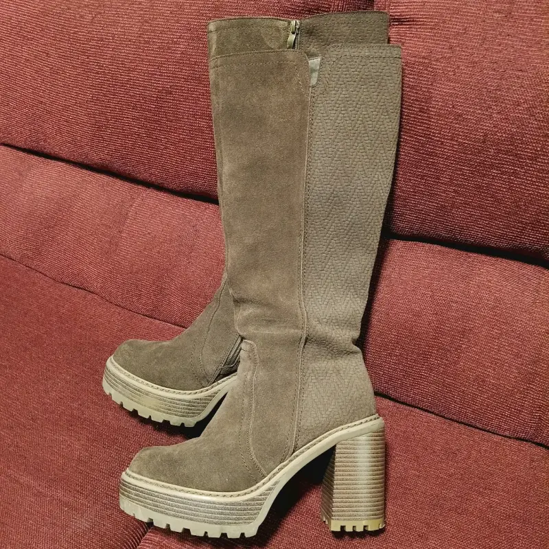 Botas de tacón alto marrones para mujer - 2