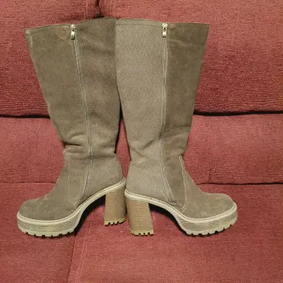 Botas de tacón alto marrones para mujer - miniatura 3