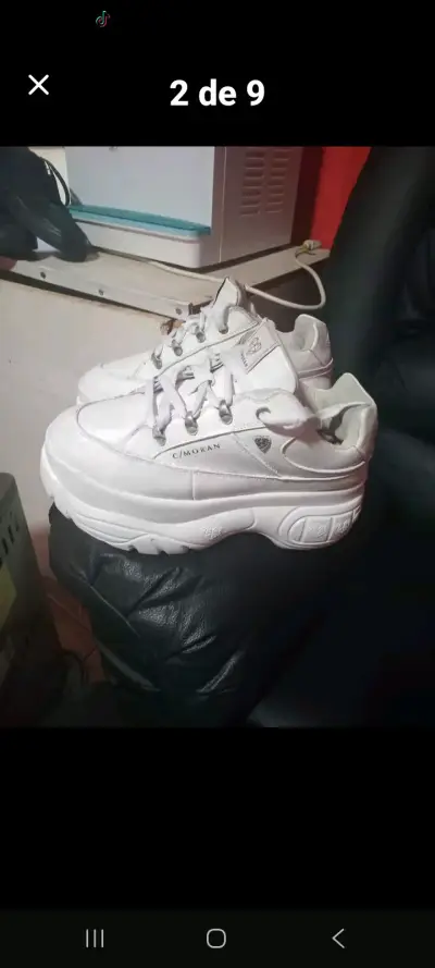 Zapatillas blancas de plataforma C/Moran - miniatura 1