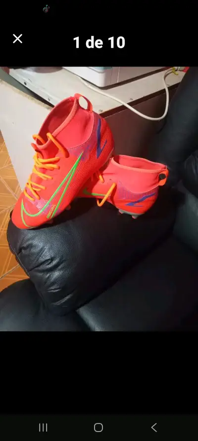 Botines de fútbol Nike Mercurial rojos - miniatura 1