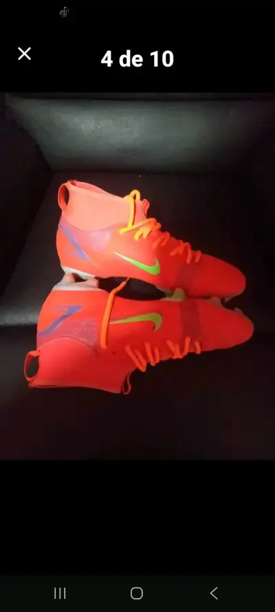 Botines de fútbol Nike Mercurial rojos - miniatura 4
