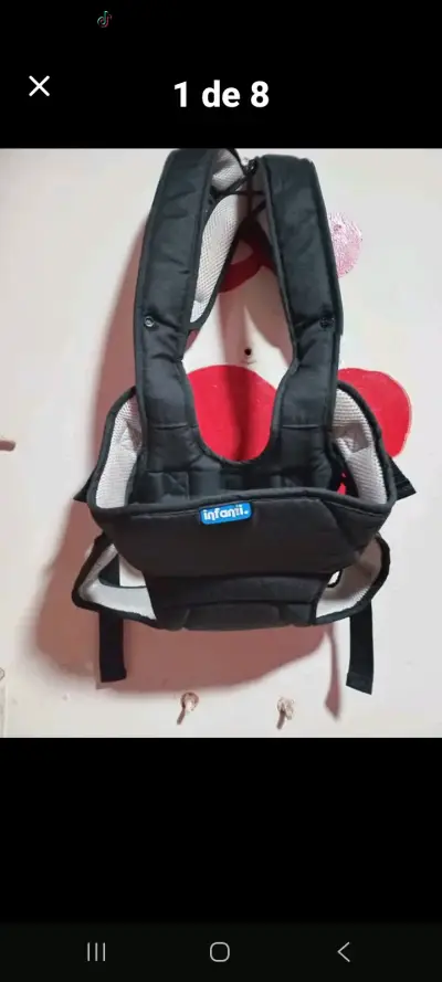 Portabebé Infanti negro cómodo y seguro - miniatura 1