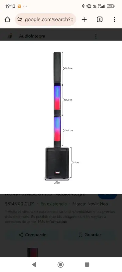 Sistema de Sonido Novik Stage 8 Pro con Luces LED - miniatura 1