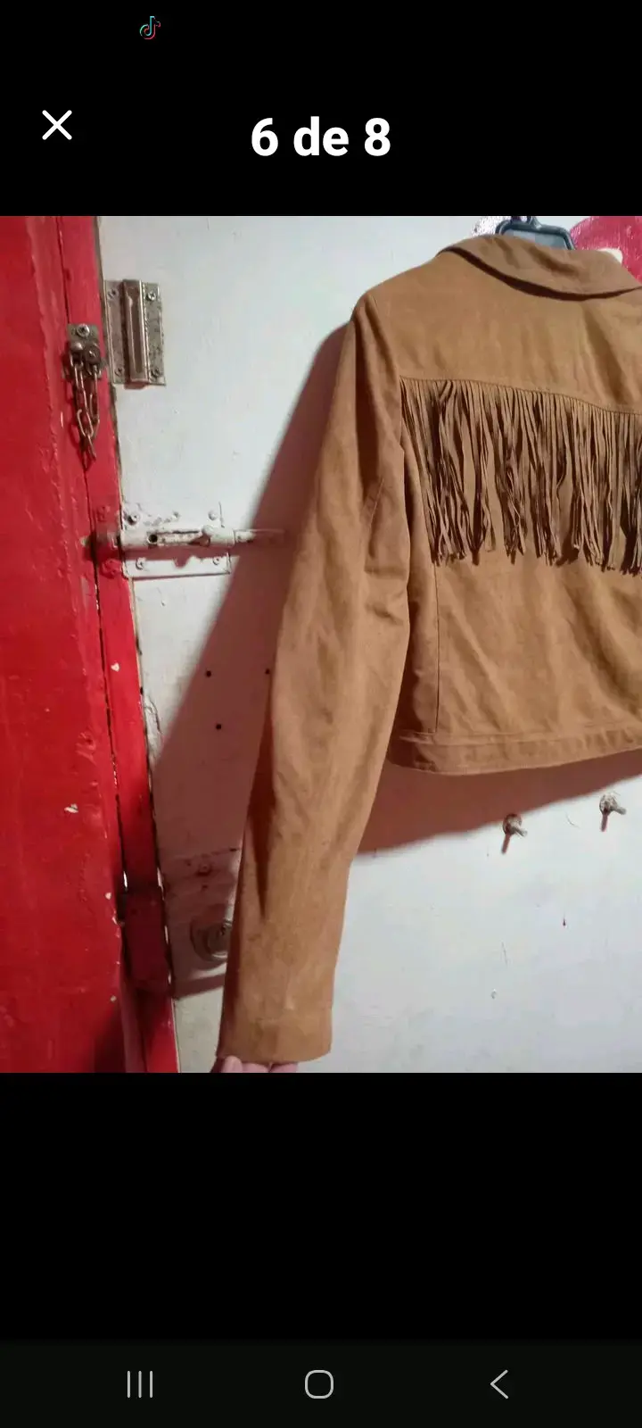 Chaqueta de gamuza con flecos marrón - 3