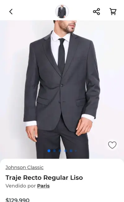 Traje formal negro hombre marca Johnson Classic - miniatura 2