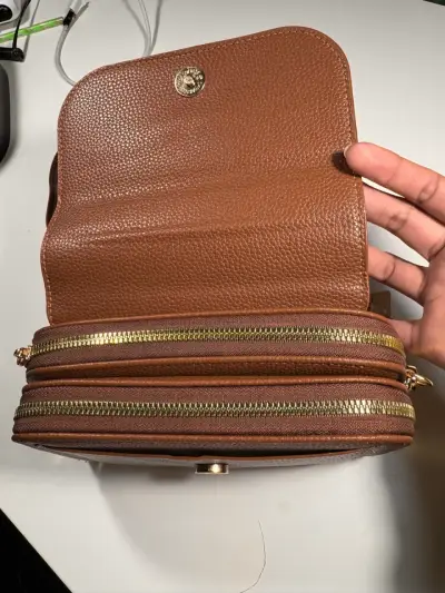 Cartera bandolera monedero negro con doble cierre - miniatura 2