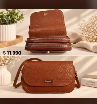 Cartera bandolera monedero negro con doble cierre - miniatura 4