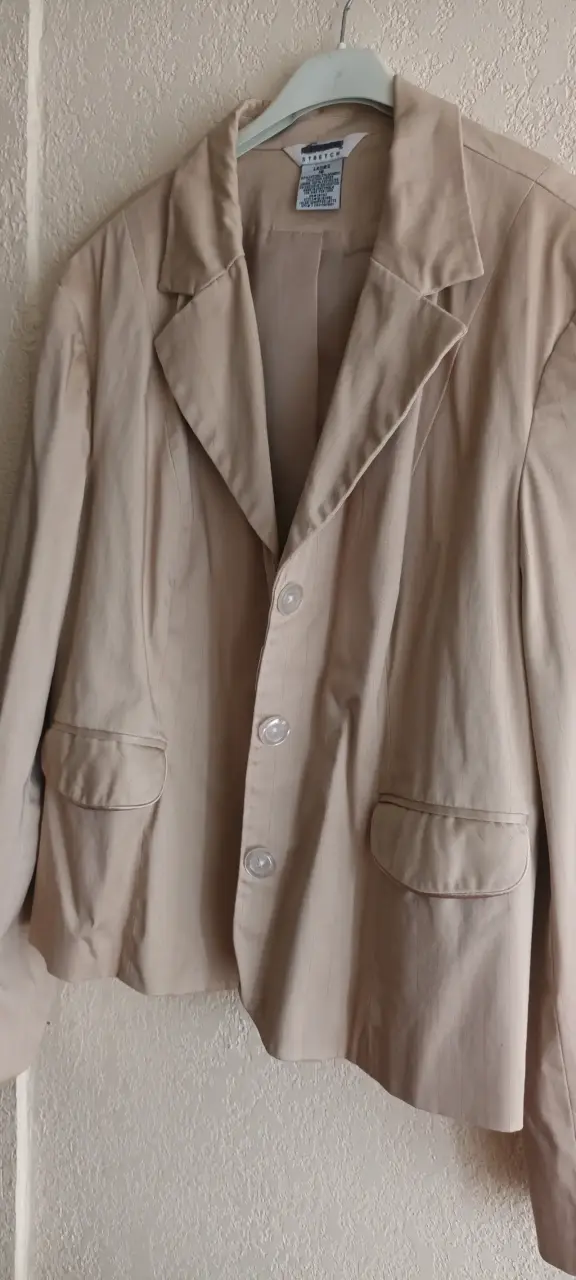 Blazer beige para mujer talla L - 1