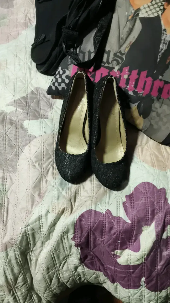 Zapatos de Tacón Alto Negros con Encaje