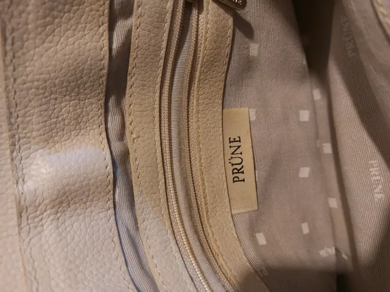 Cartera de cuero beige Prüne elegante - 3