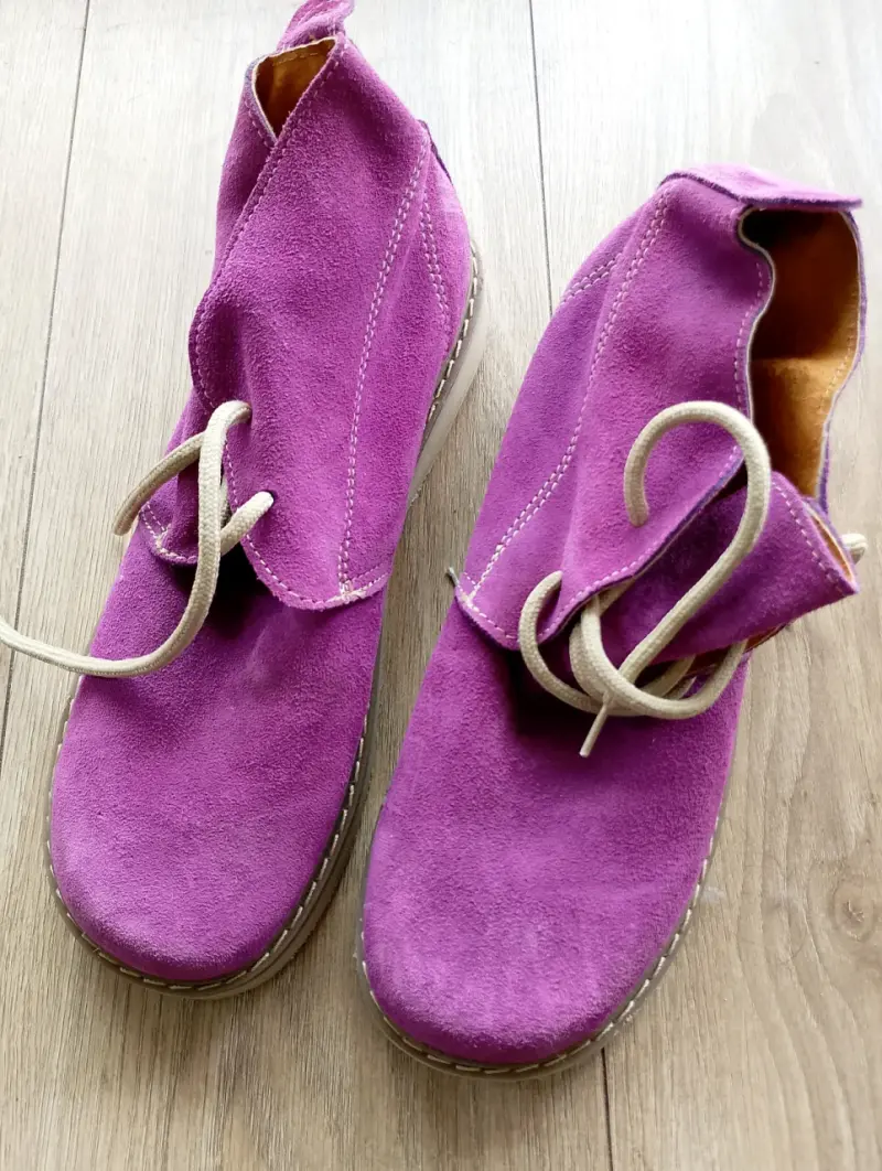 Botines de gamuza morados para mujer - 1