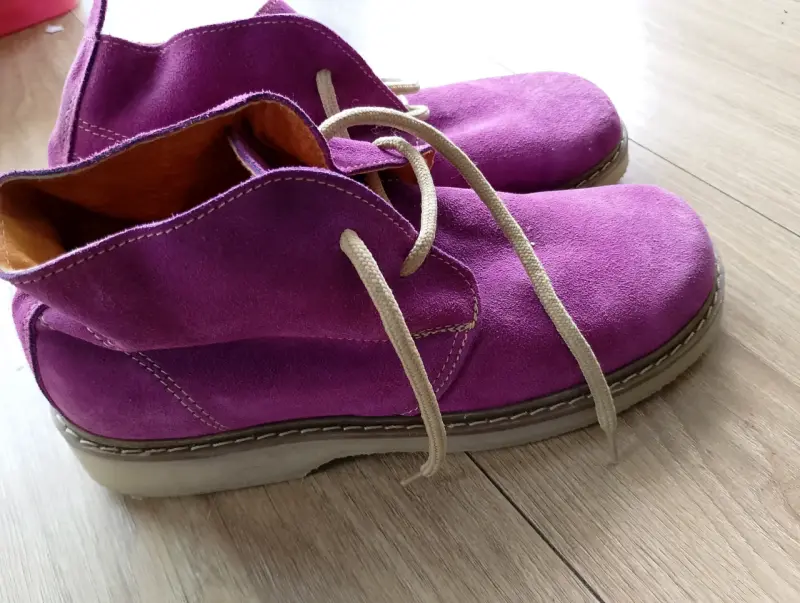 Botines de gamuza morados para mujer - 4