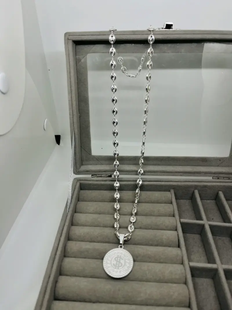Collar de plata con colgante de dólar