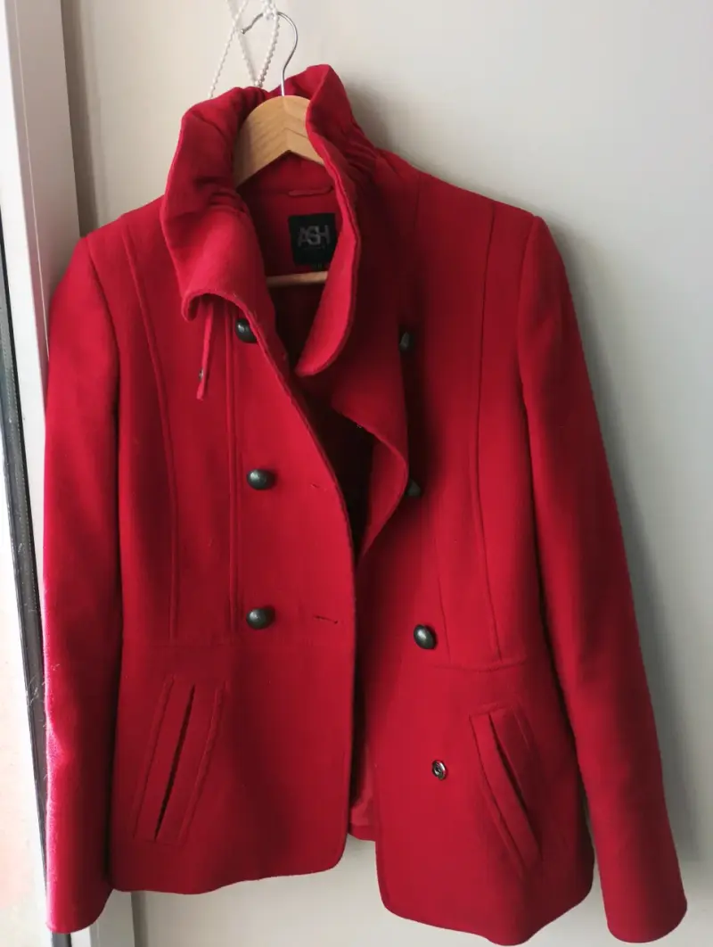 Abrigo rojo de lana para mujer ASH - 1
