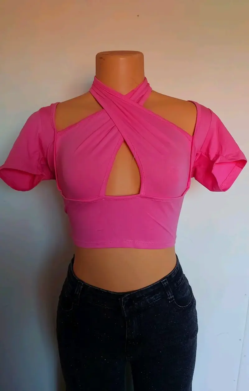Top corto cruzado para mujer en varios colores - 3