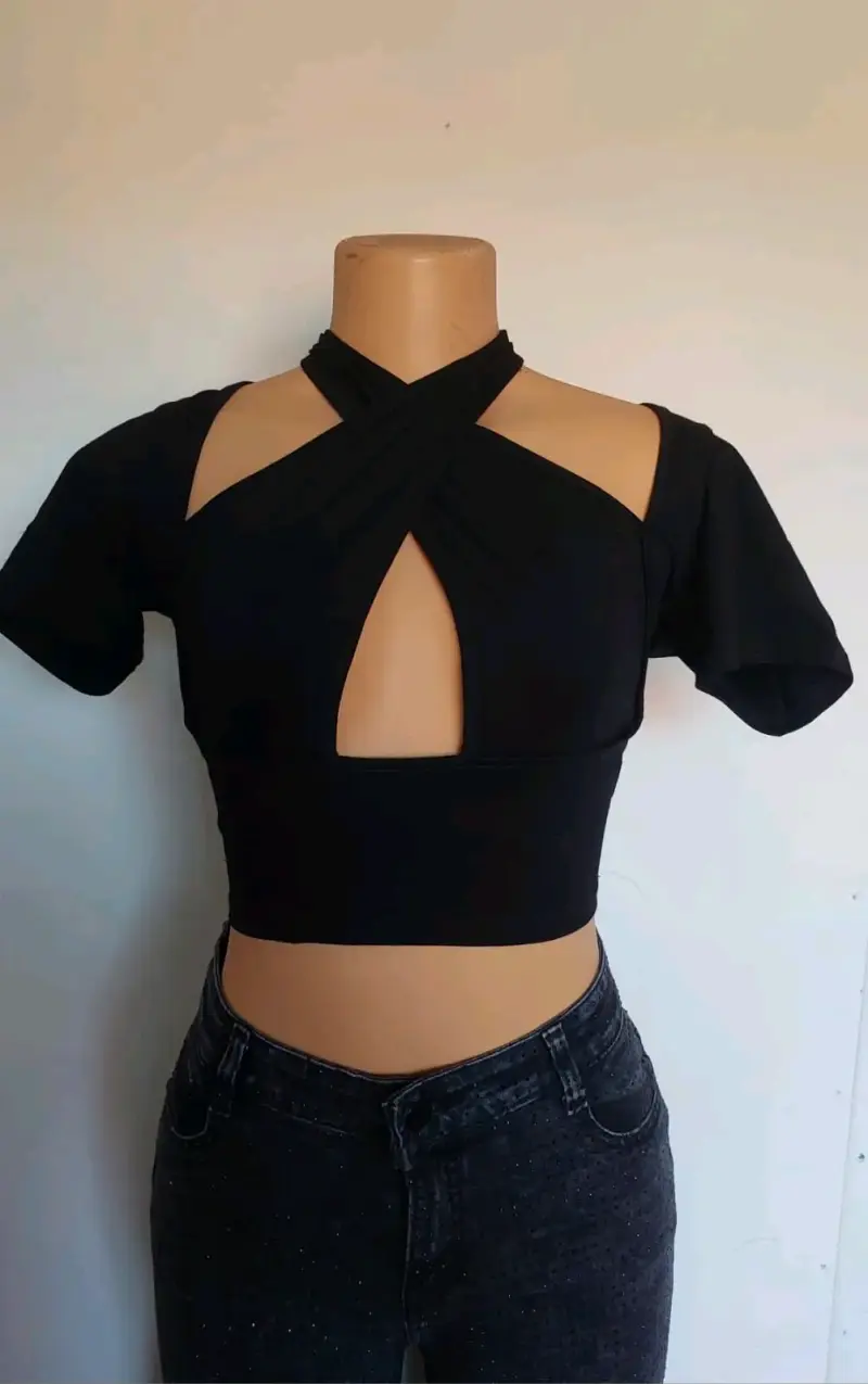 Top corto cruzado para mujer en varios colores - 6