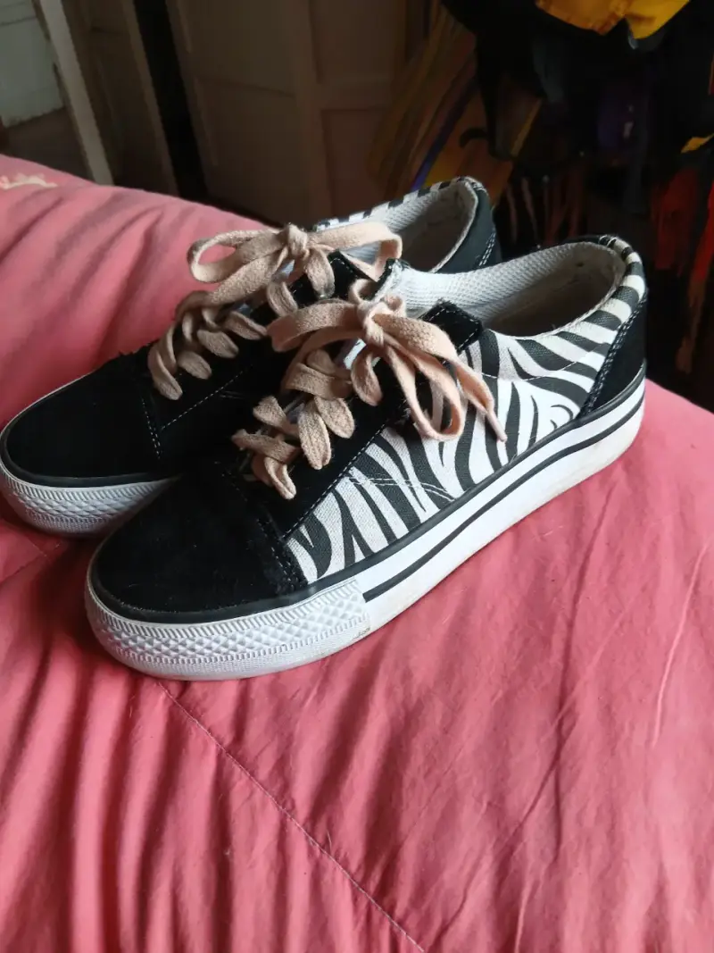 Zapatillas de lona con diseño de cebra - 3