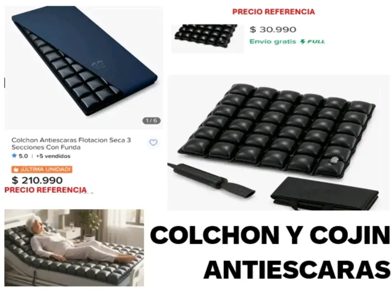 Colchón y cojín antiescaras con funda - 1