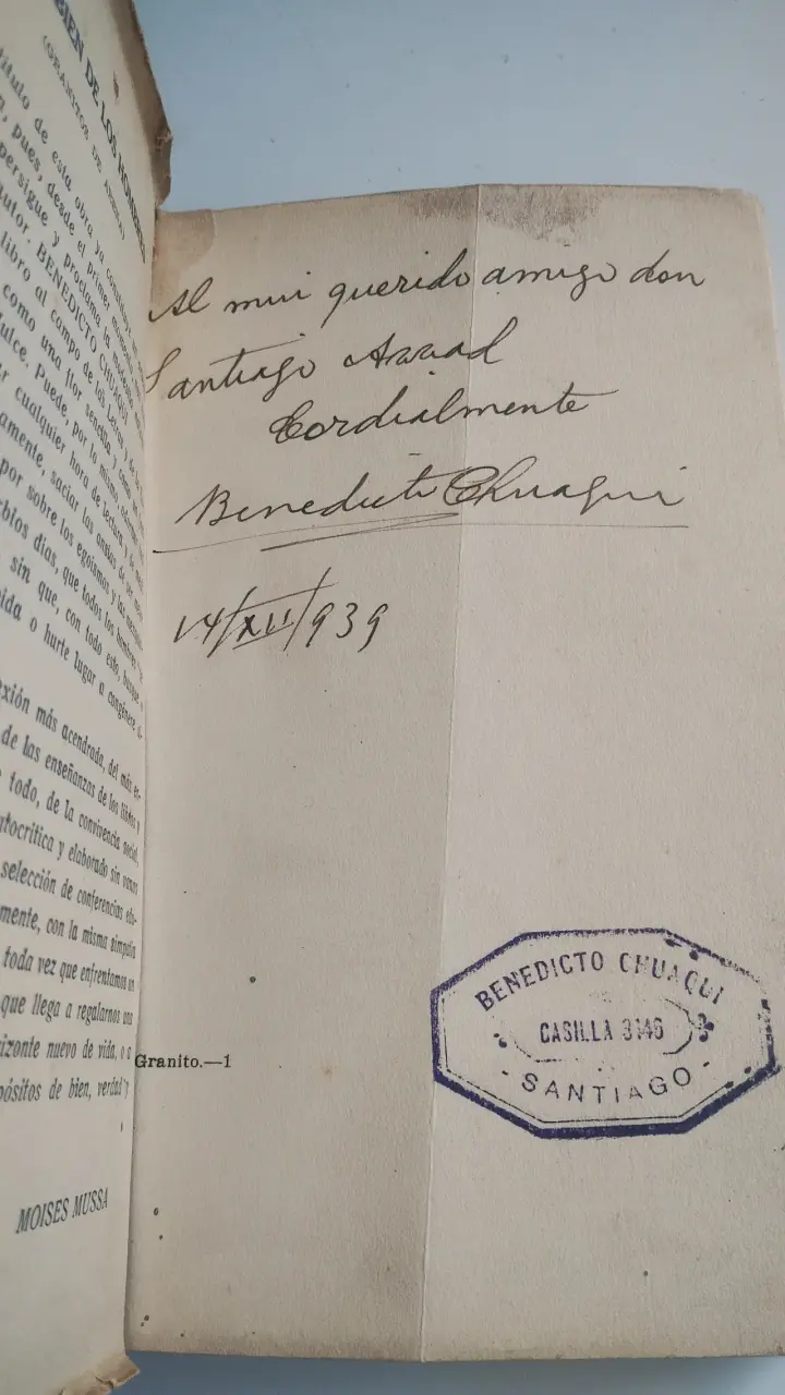 Libro antiguo 'Por el Bien de los Hombres' de Benedicto Chuaqui - 2