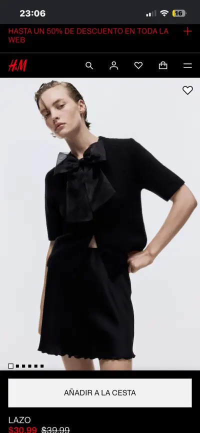 Cárdigan Negro con Lazo H&M - miniatura 2