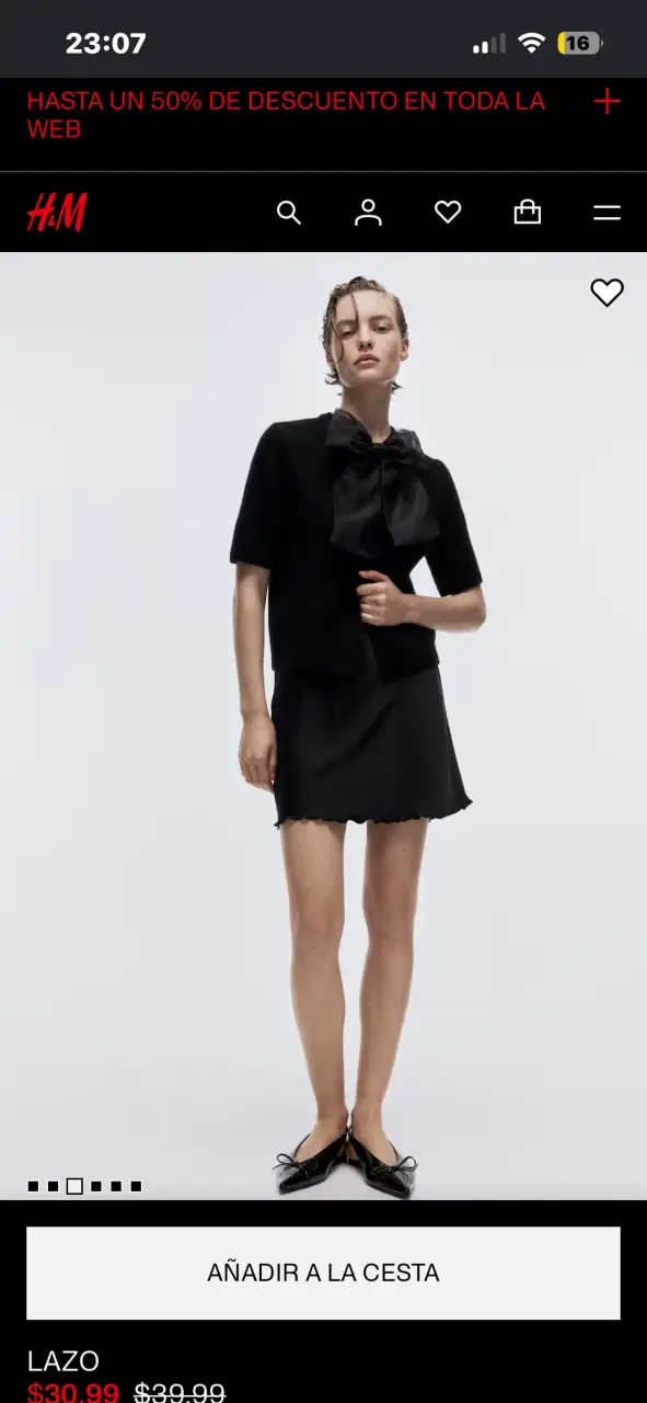 Cárdigan Negro con Lazo H&M - 3