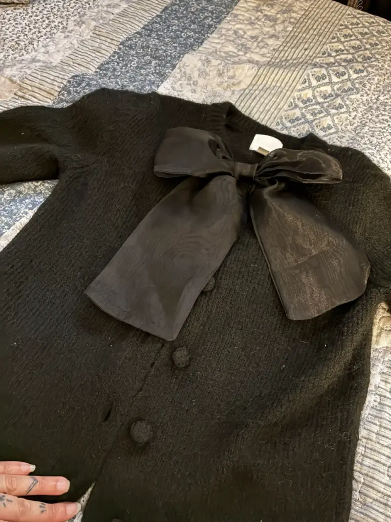 Cárdigan Negro con Lazo H&M - 6