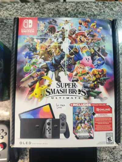 Nintendo Switch OLED con Super Smash Bros Ultimate y accesorios Zelda - miniatura 2