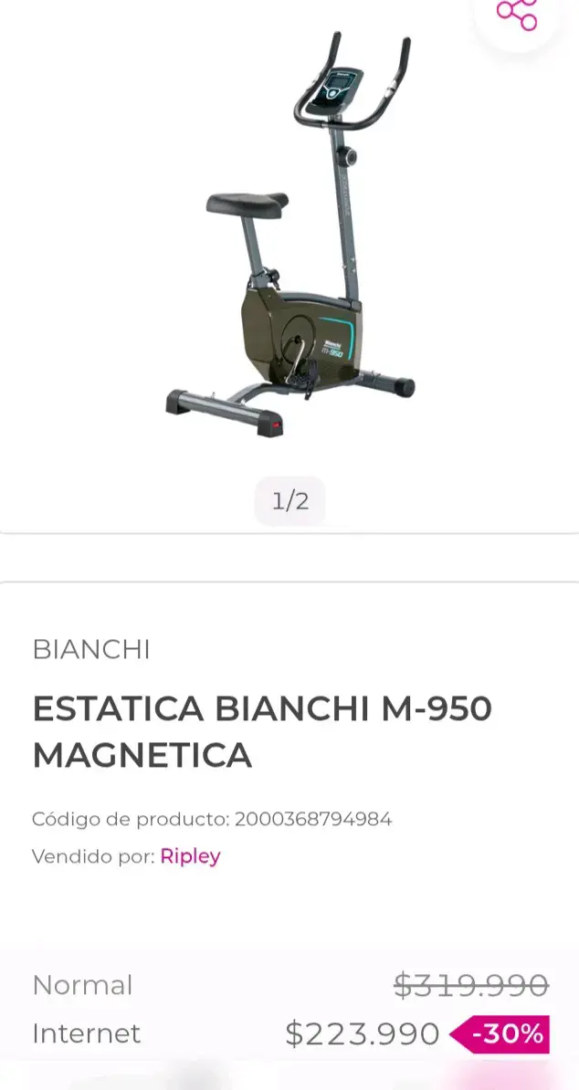 Bicicleta estática Bianchi con monitor digital - 6