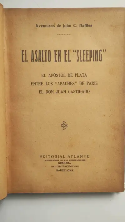 Libro antiguo 'El Asalto en el Sleeping' de John C. Raffles - miniatura 1