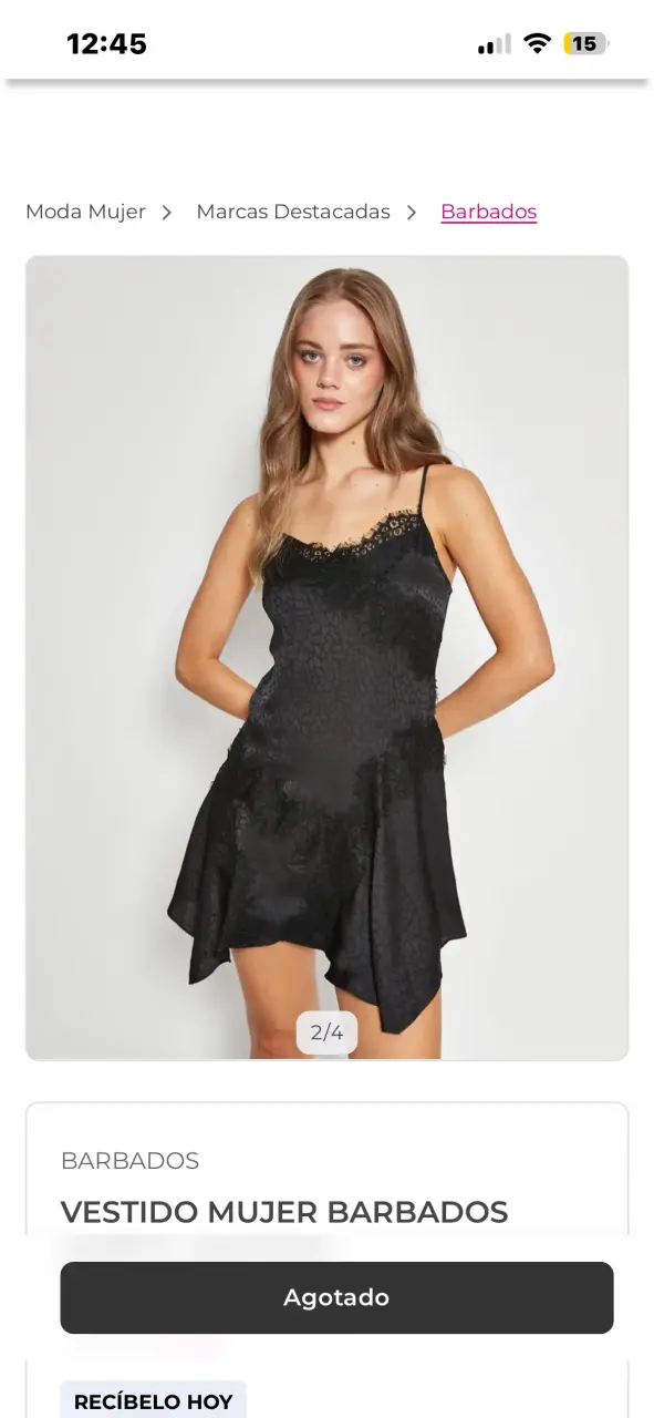 Vestido negro de encaje para mujer Barbados - 1