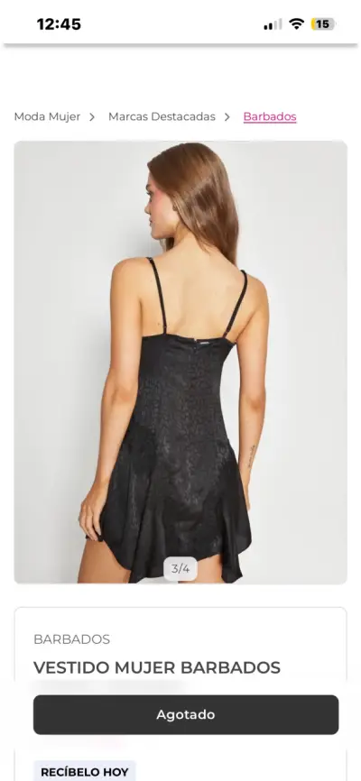 Vestido negro de encaje para mujer Barbados - miniatura 2