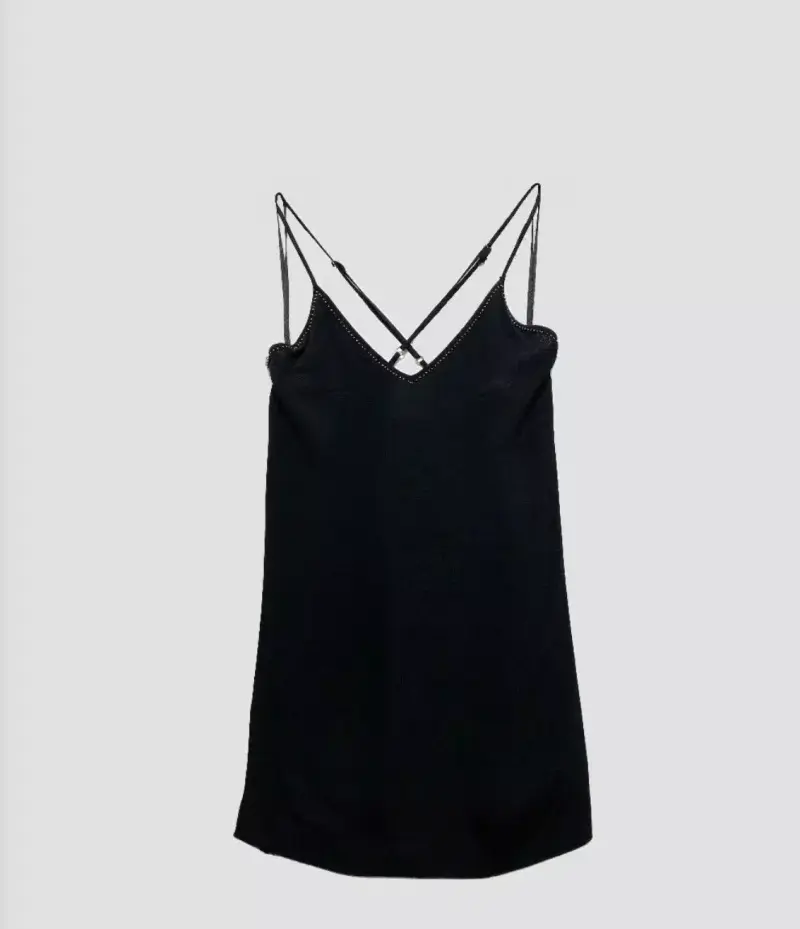 Vestido negro con tirantes jazmin chebar - 1