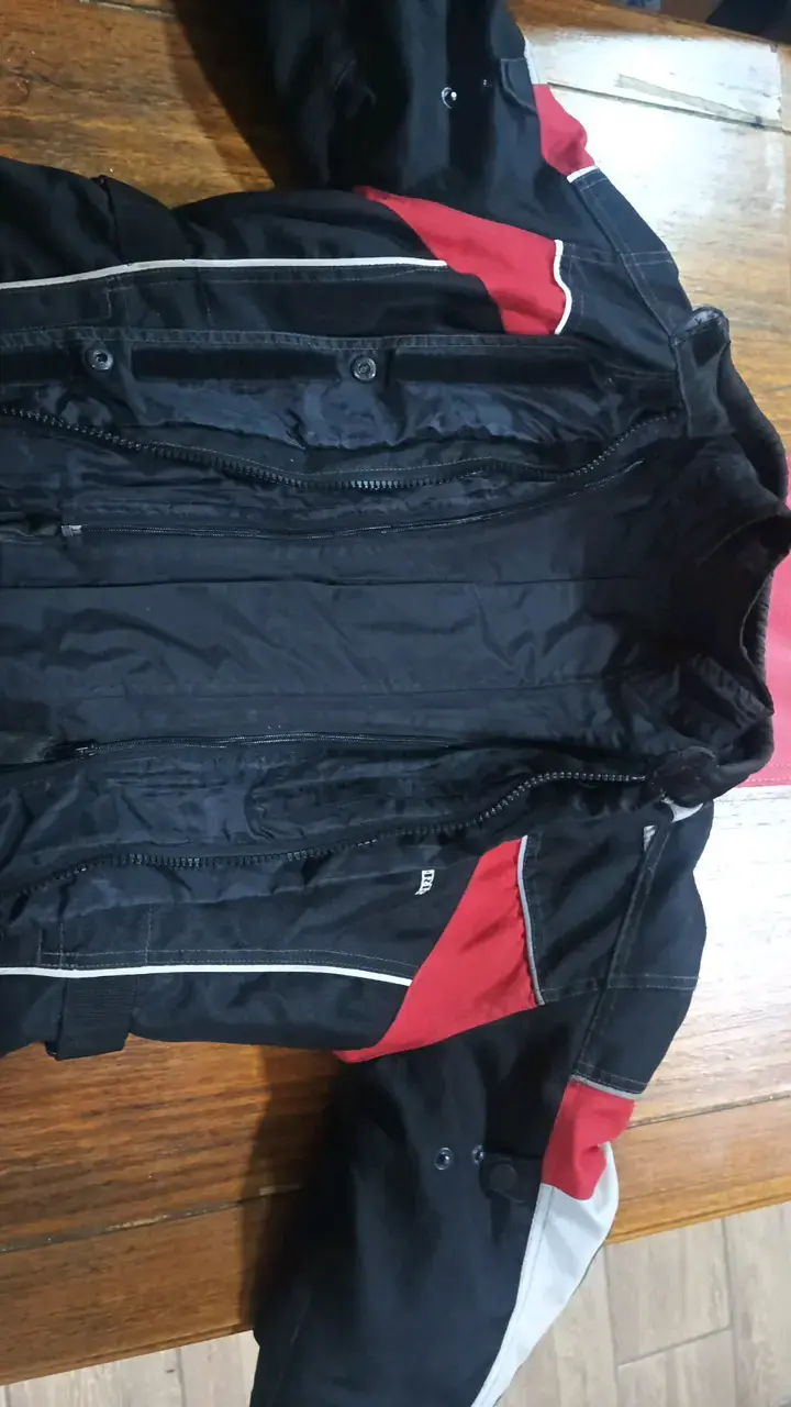 Chaqueta de moto negra y roja para hombre - 5