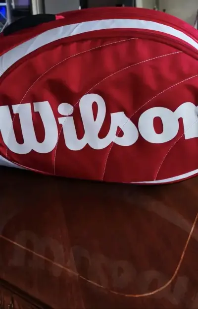 Bolso de tenis Wilson Team rojo y blanco original - miniatura 1