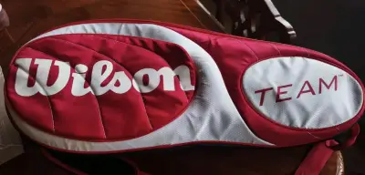 Bolso de tenis Wilson Team rojo y blanco original - miniatura 2