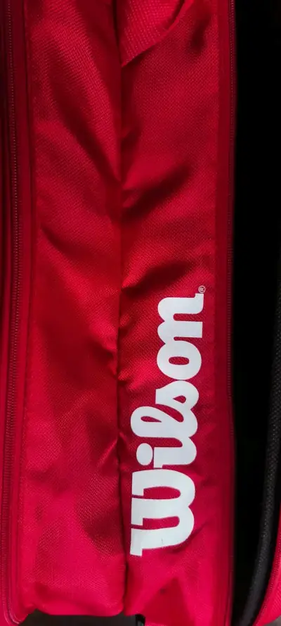 Bolso de tenis Wilson Team rojo y blanco original - miniatura 3