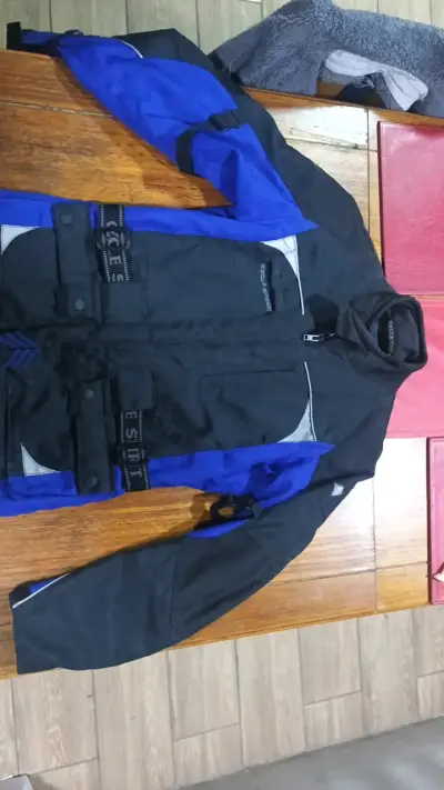 Chaqueta de moto Cycle Spirit azul y negra - miniatura 1