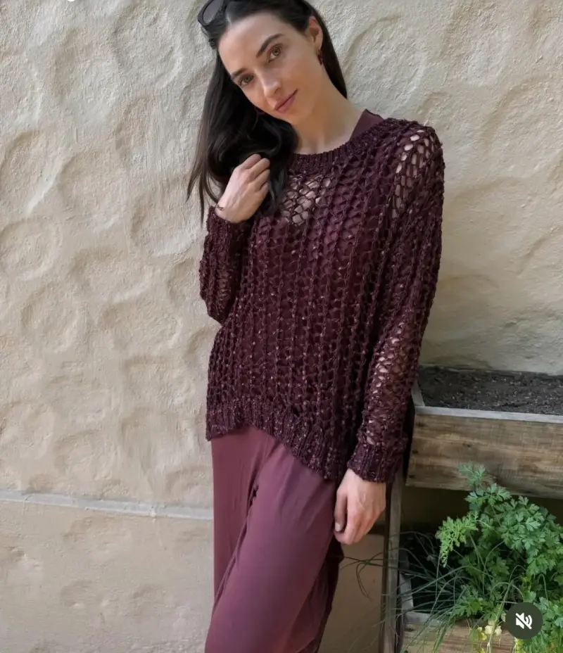 Suéter tejido burdeos Umbole para mujer - 2