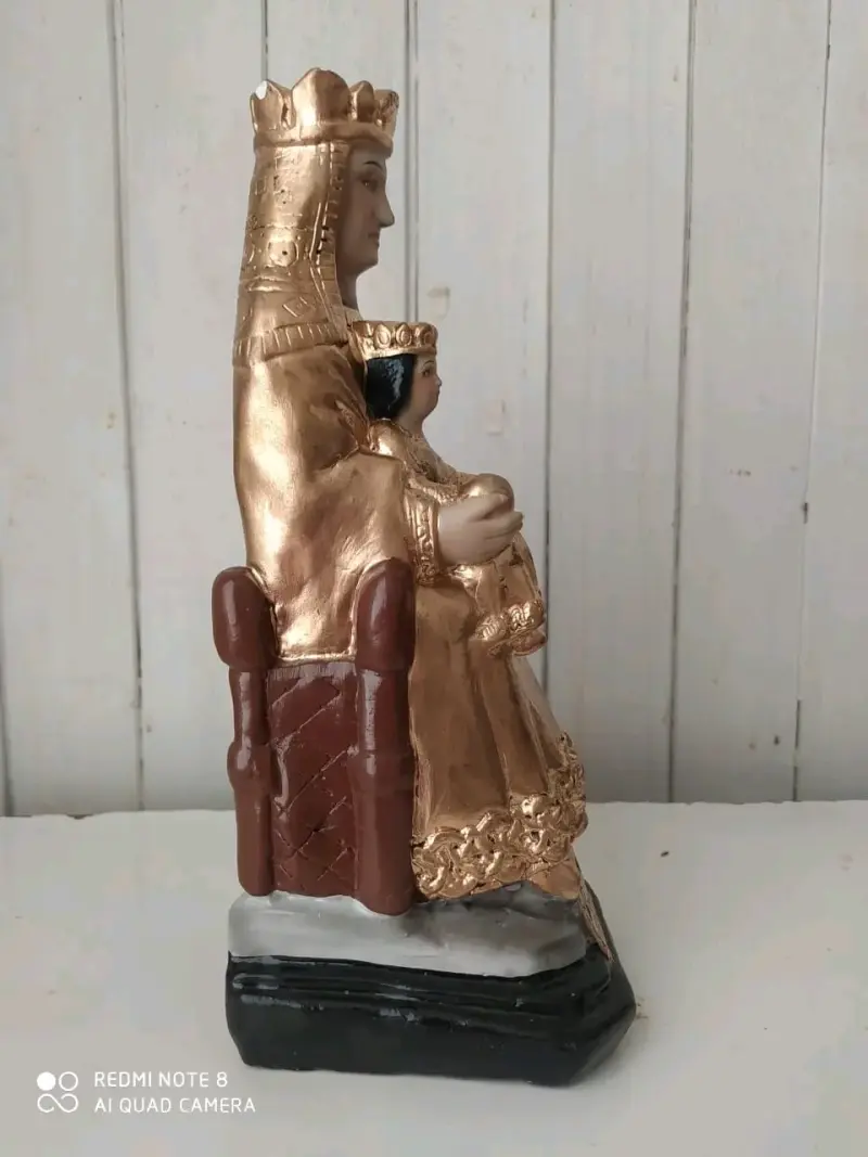 Figura religiosa Virgen de Montserrat dorada 23 cm - 4