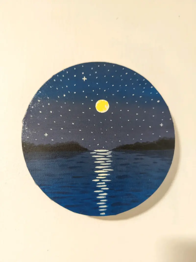 Pintura o cuadro Circular de Paisaje Nocturno