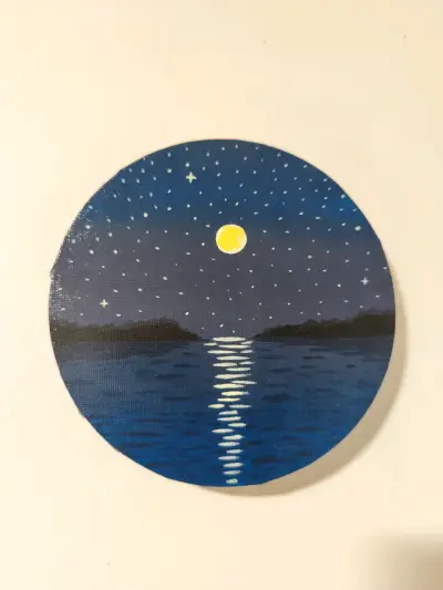 Pintura o cuadro Circular de Paisaje Nocturno - miniatura 1