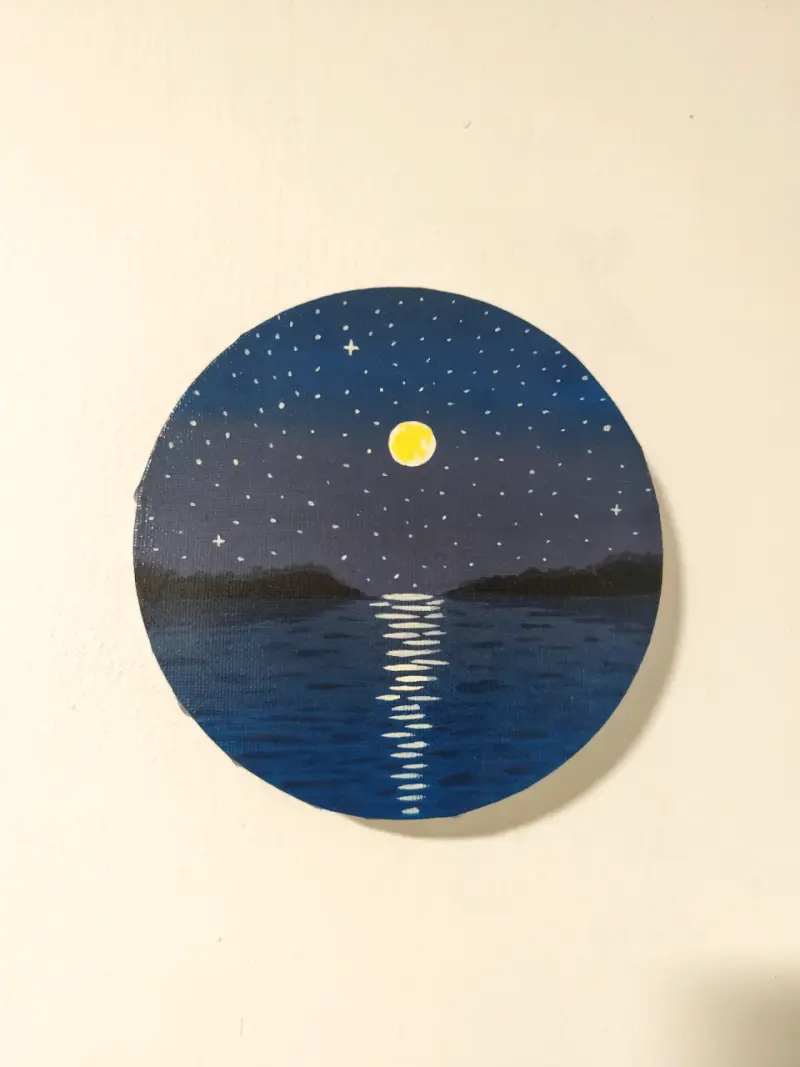 Pintura o cuadro Circular de Paisaje Nocturno - 2