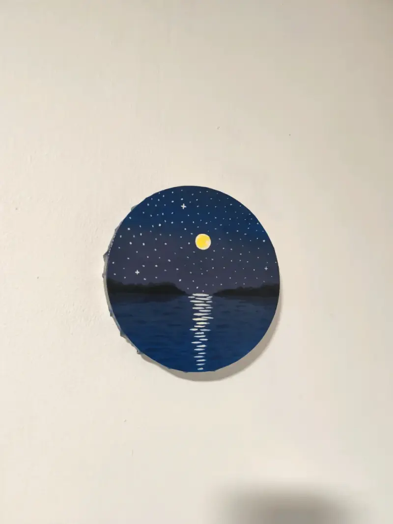 Pintura o cuadro Circular de Paisaje Nocturno - 3
