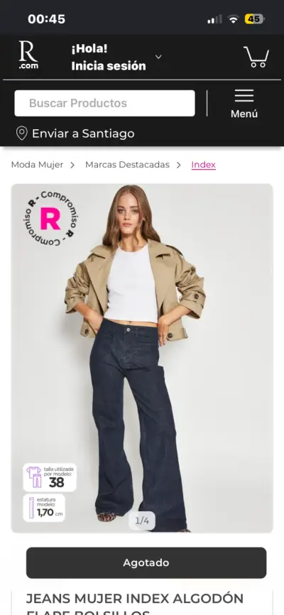 Jeans Mujer Índigo Algodón Flare Bolsillos - miniatura 1