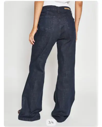 Jeans Mujer Índigo Algodón Flare Bolsillos - miniatura 2