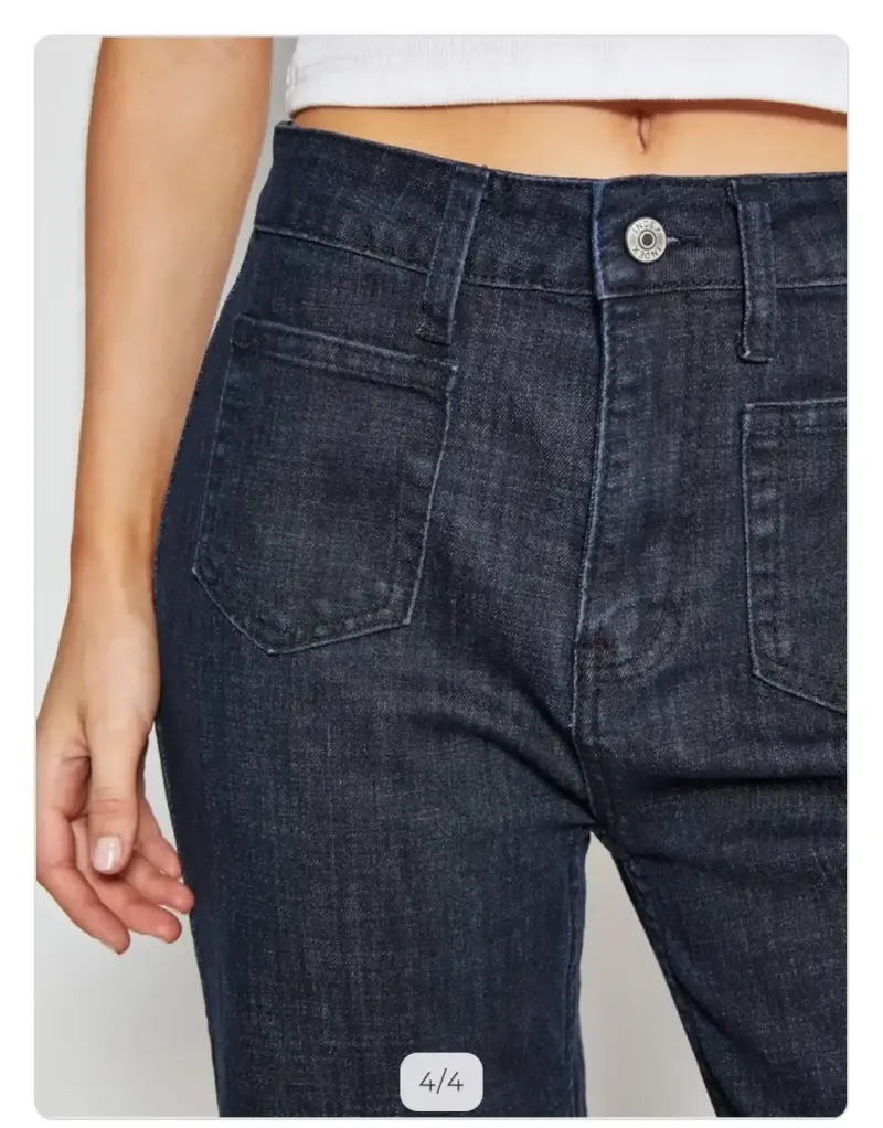 Jeans Mujer Índigo Algodón Flare Bolsillos - 3