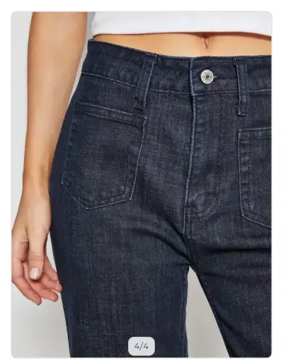 Jeans Mujer Índigo Algodón Flare Bolsillos - miniatura 3