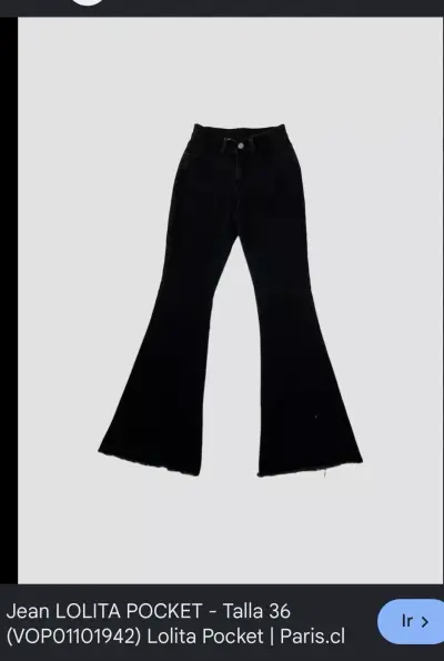 Jeans acampanados Lolita Pocket negros talla 36 - miniatura 1